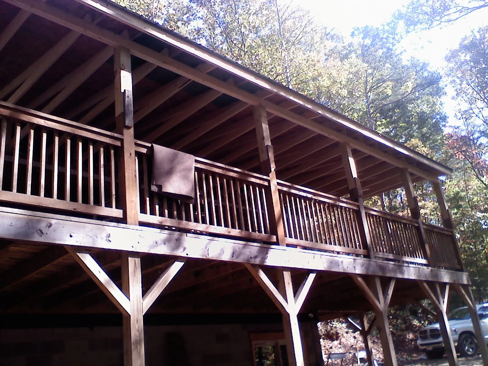 Timber framing under a new elevated porch and deck — Roof Leak Repair in Corbett by Roofing Brothers